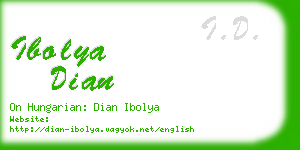 ibolya dian business card